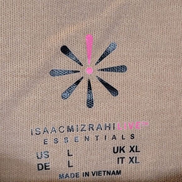 Isaac Mizrahi Womens Sz L Tan Solid Short Sleeve T-Shirt - Picture 7 of 12